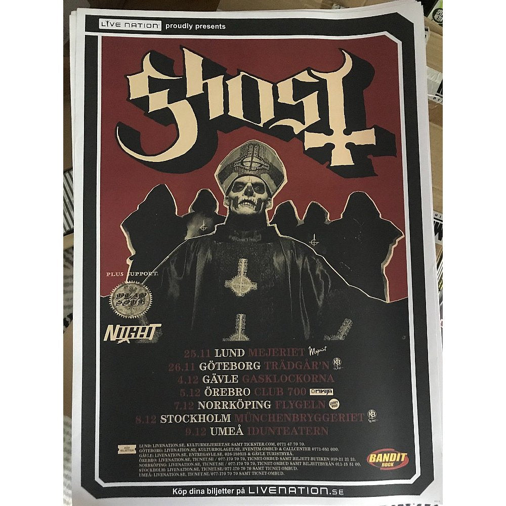 Ghost - Swedish Tour 2013 Poster