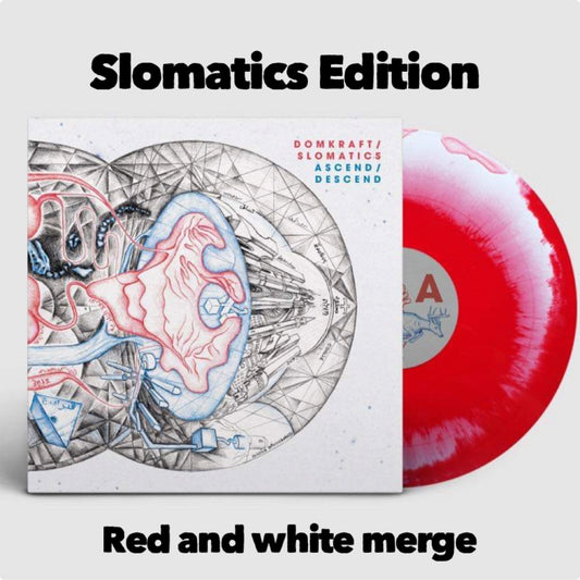 Domkraft / Slomatics - Ascend / Descend LP (Red/White Merge Vinyl)
